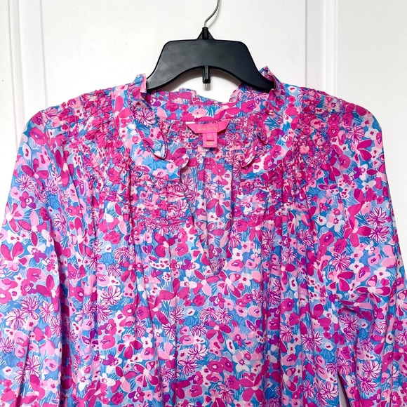 Lilly Pulitzer Lourdes 3/4 Sleeve Cotton in Pink Baby Bloomer Size XL - Picture 6 of 12